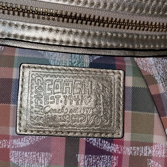 •COACH•POPPY DAISY MADRAS SIGNATURE "C" CANVAS SHOULDER/CROSSBODY BAG EUC - Picture 7 of 11